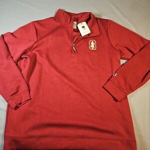 STANFORD UNIVERSITY CARDINAL Men's 1/4 zip fleece sweater Champion XXL NWT